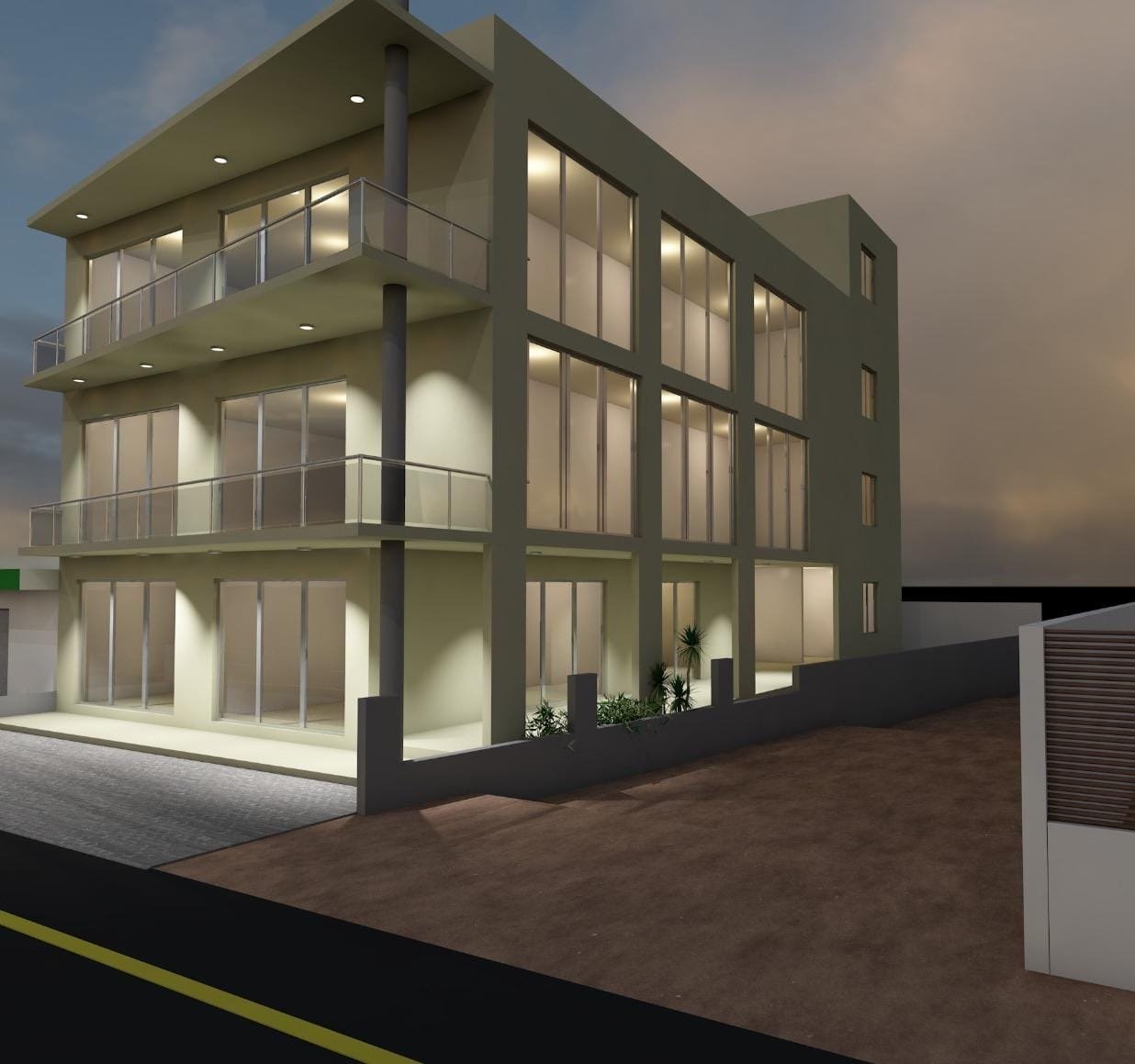 Projecto de Edifício Corporativo de 3 Pisos.